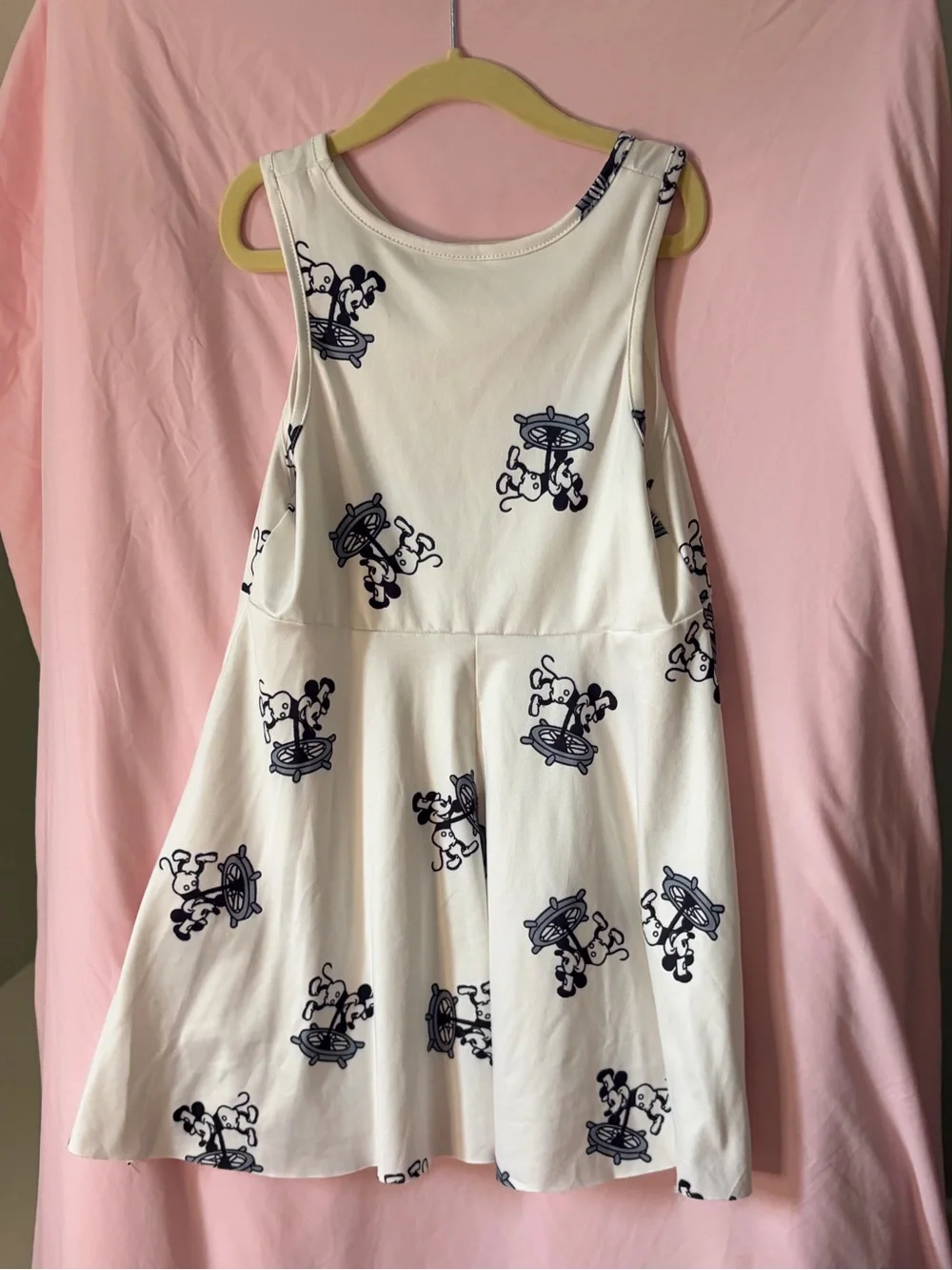 Girl Steamboat Mickey black and white Sleeveless Skater Dress size 4/5
